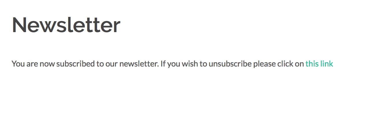 Thank you page