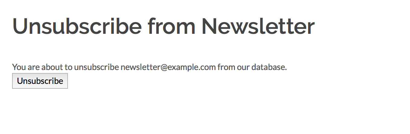 Unsubscribe form