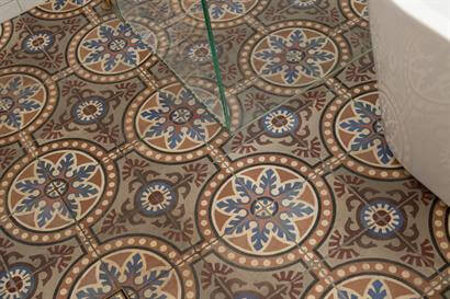 Artistically designed 150 year old encaustic floor tiles