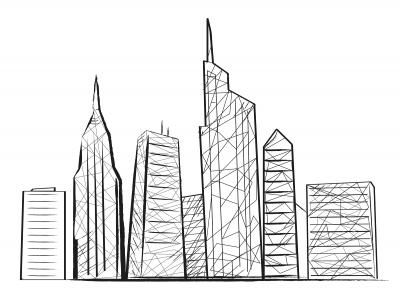 city skyline at night