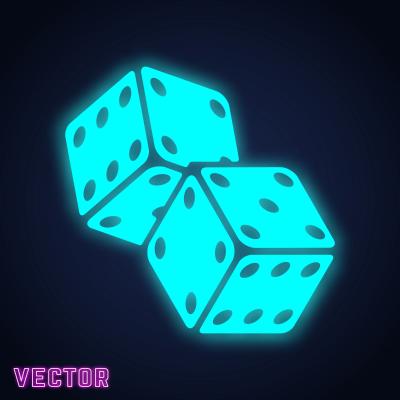 dice in neon light design