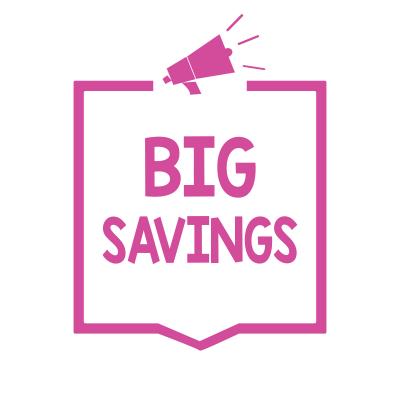 handwriten words big savings