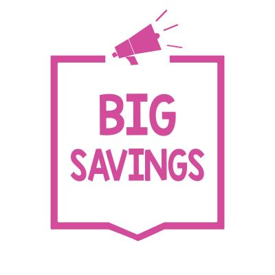 handwritten big savings