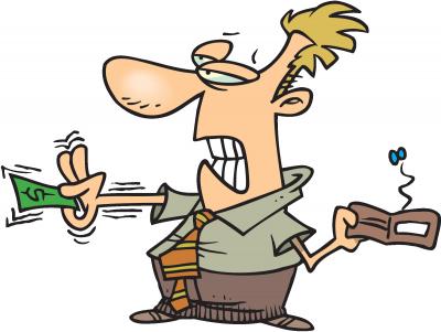 man holding money in wallet