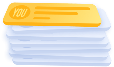 illustration of pile of search results with 'you' on top