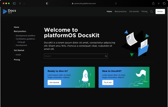 Visual guide to intuitive navigation tools within Docskit