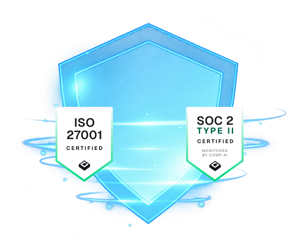 ISO 27001 certified and SOC 2 Type II certified