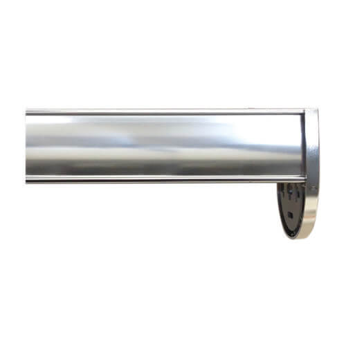 Polished chrome roller blind cassette