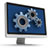 computer screen with gear displayed