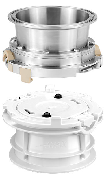 Plastic AVAX valve and matching stainless steel valve