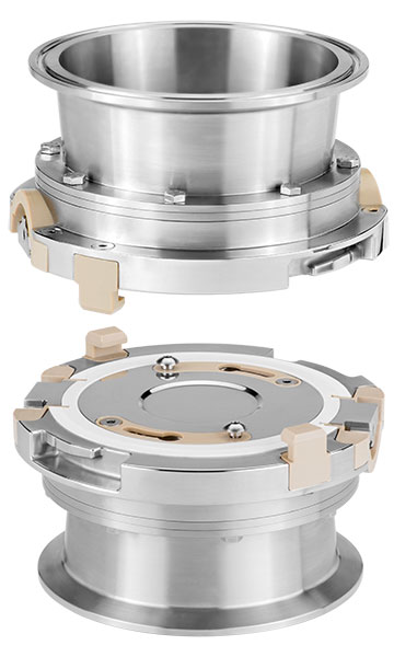 Two stainless steel AVAX valves