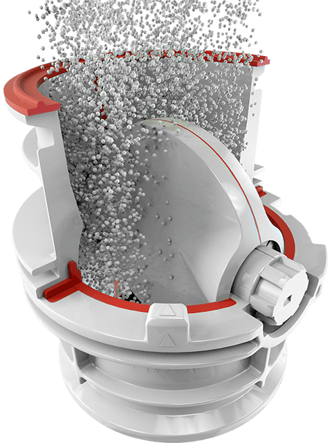 cross-section of two docked valves