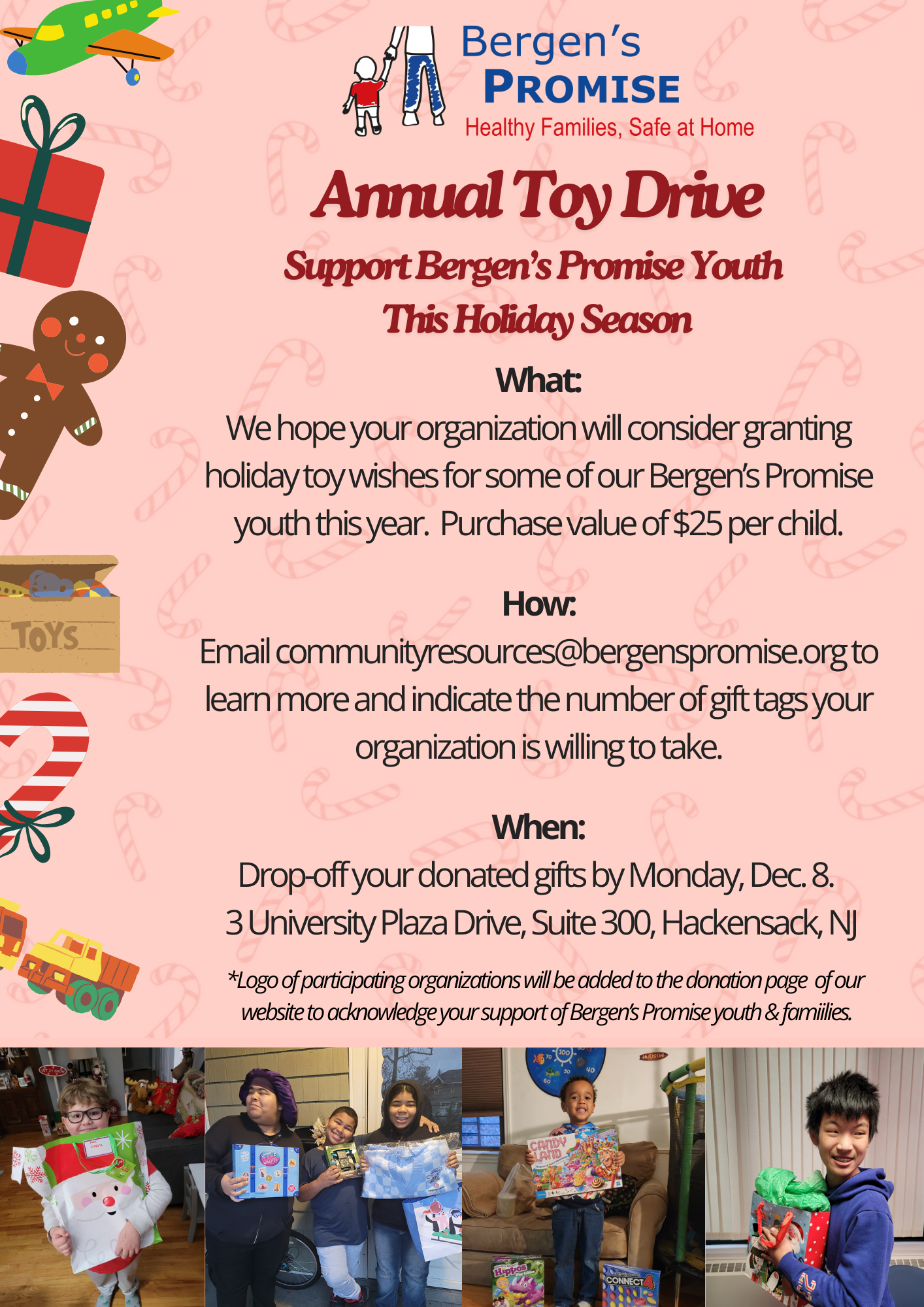 Support Our Youth this Holiday Season: 2025 Bergen’s Promise Annual Holiday Toy Drive