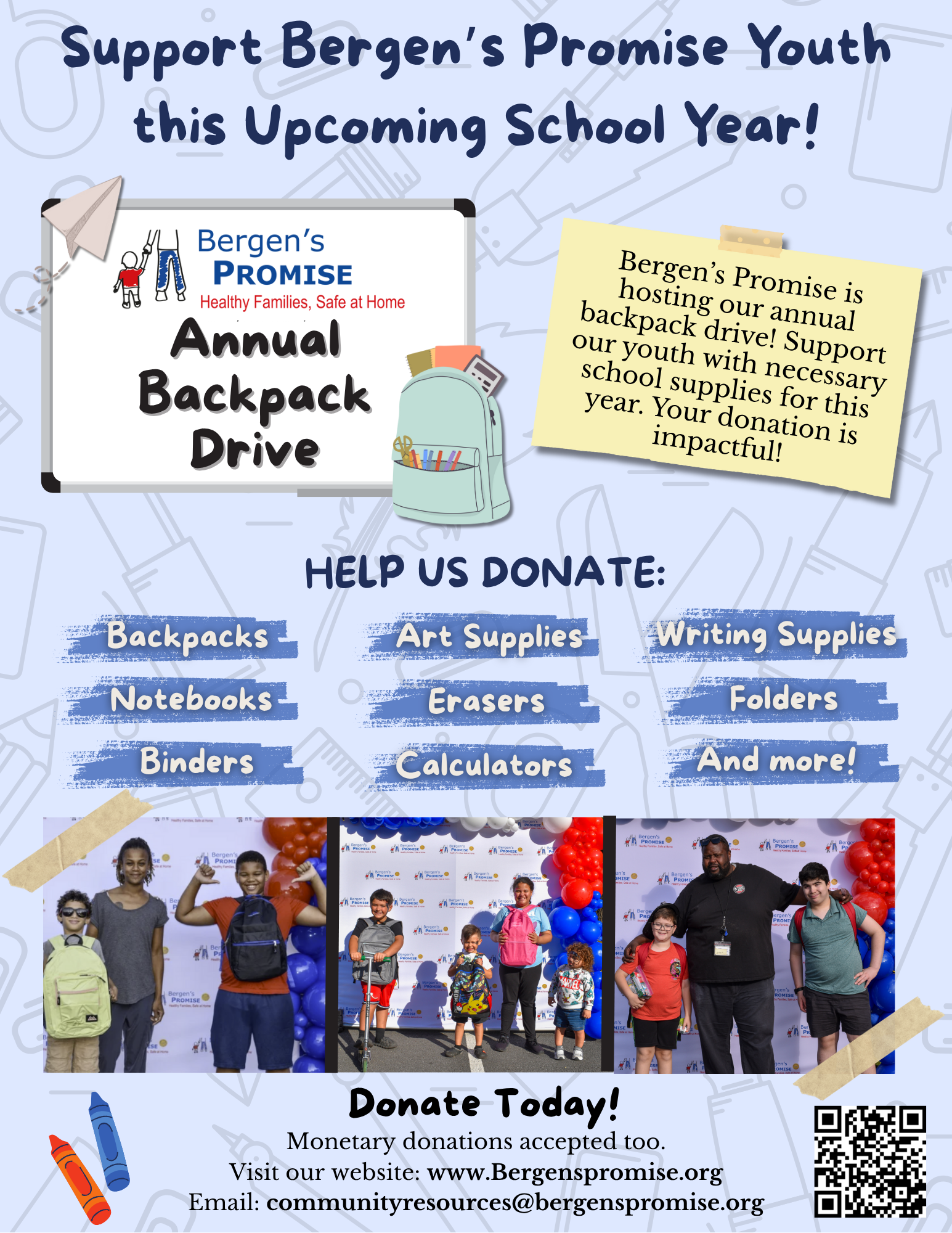 Support our BP Youth through the 2025 Backpack & School Supply Drive