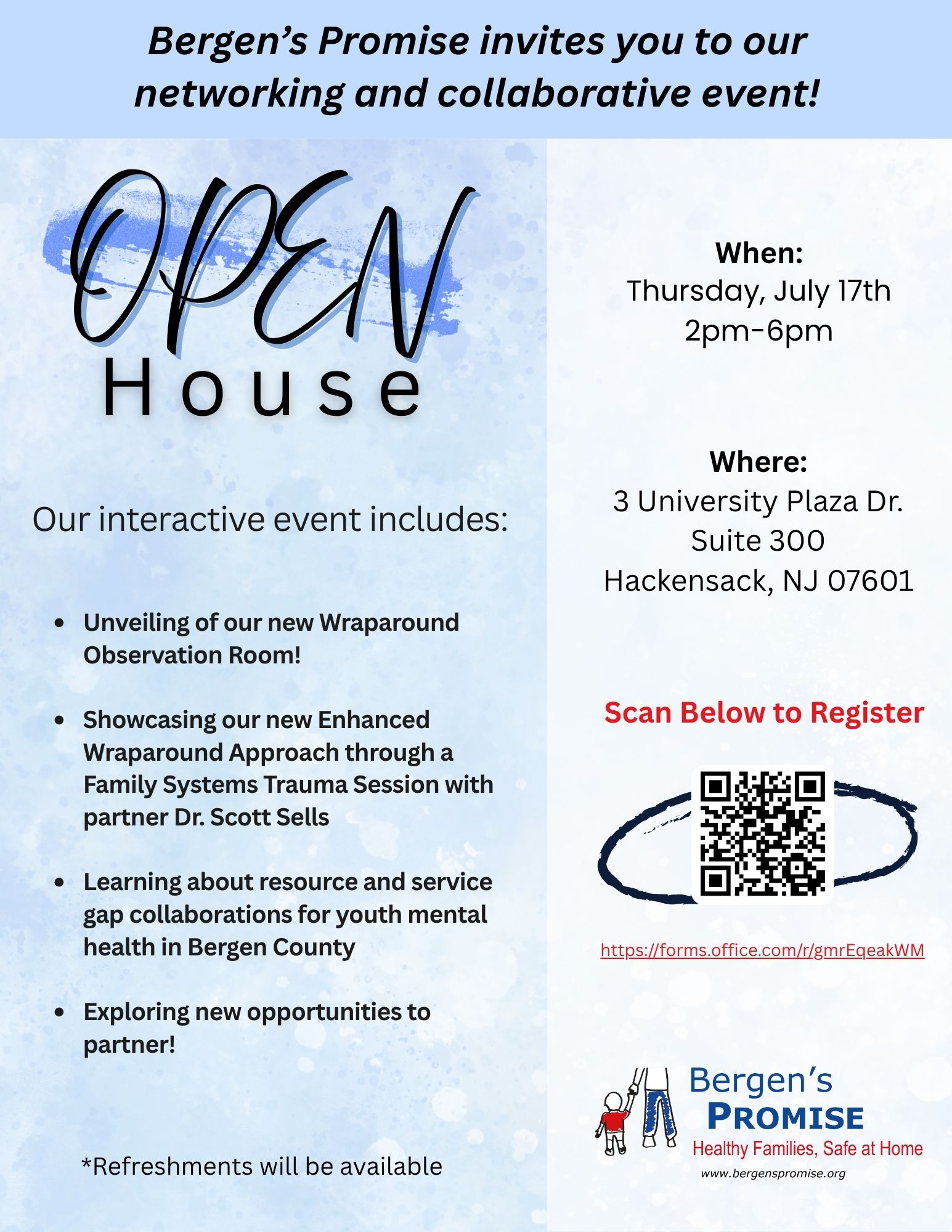Bergen's Promise to Host Collaborative Open House (July 17th)