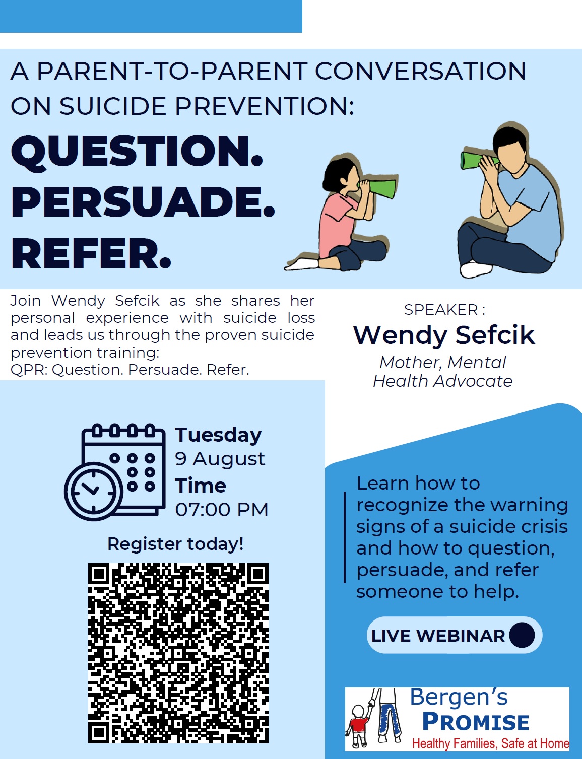 Featured Image for Join our BP Webinar - Parent-to-Parent Conversation on Suicide Prevention