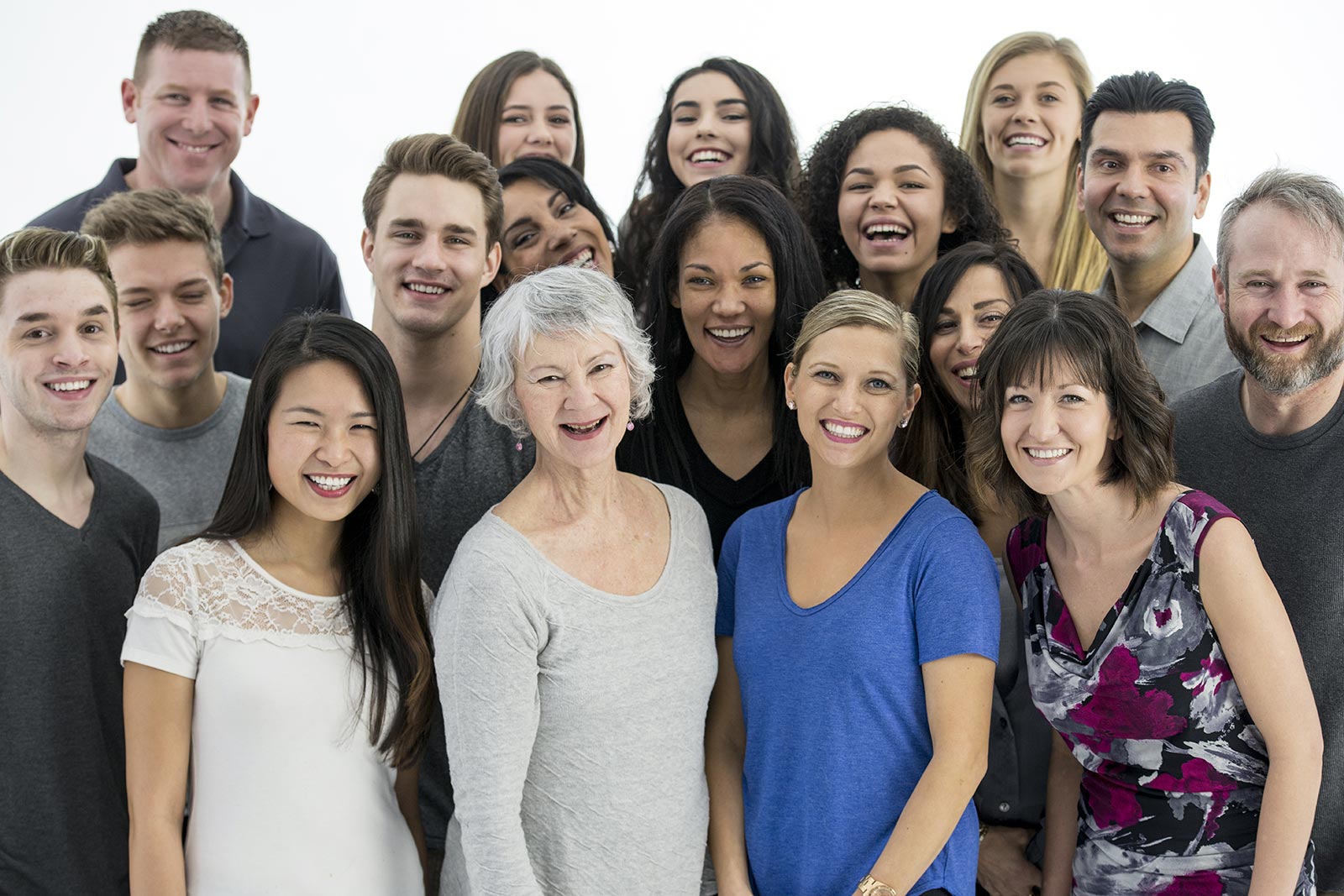Large, diverse group of people who are partners