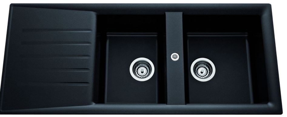 EVIER JS SLAVE 2B1E NOIR 116x50