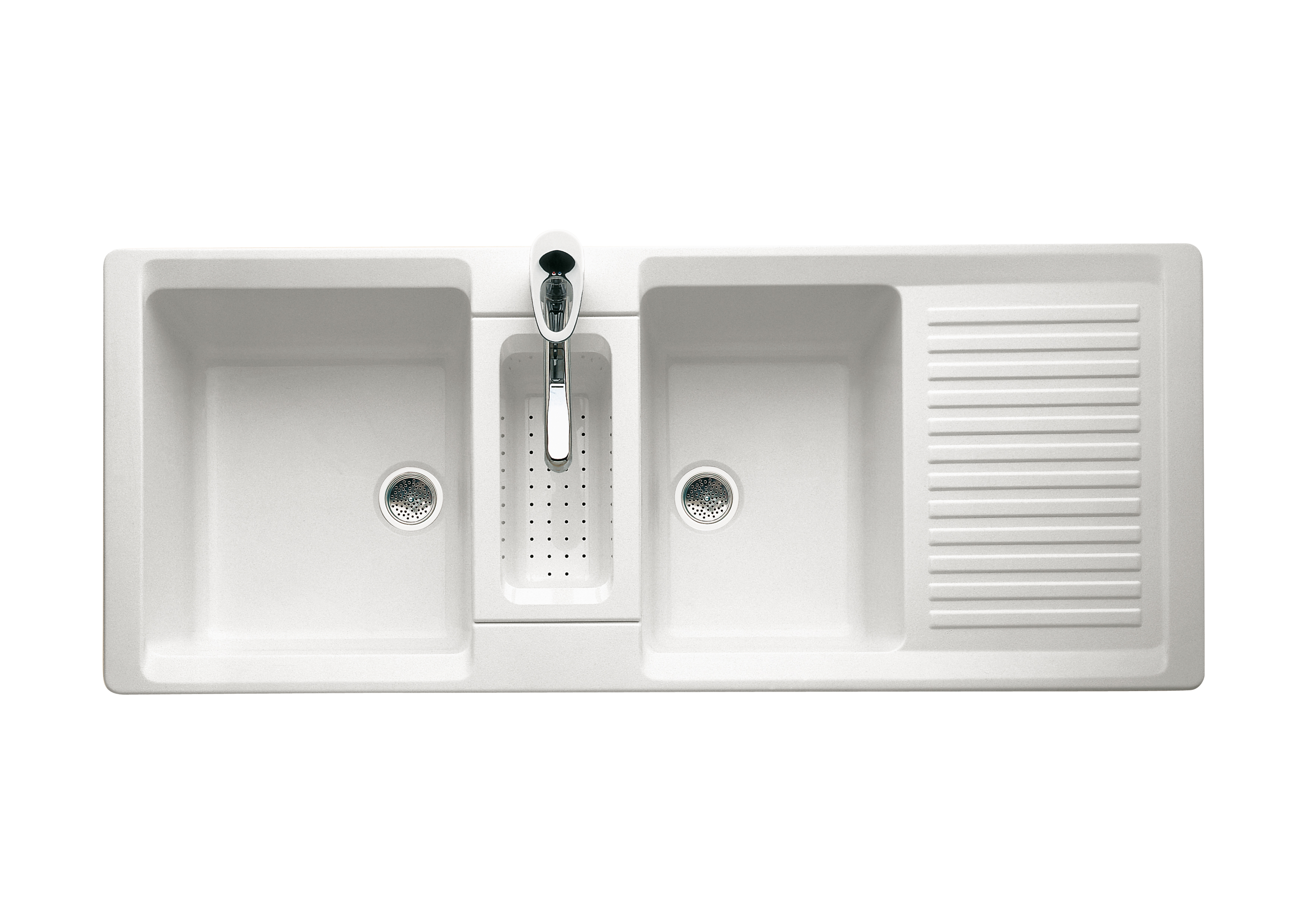 EVIER ROCA CHEF3 120X49 BLANC