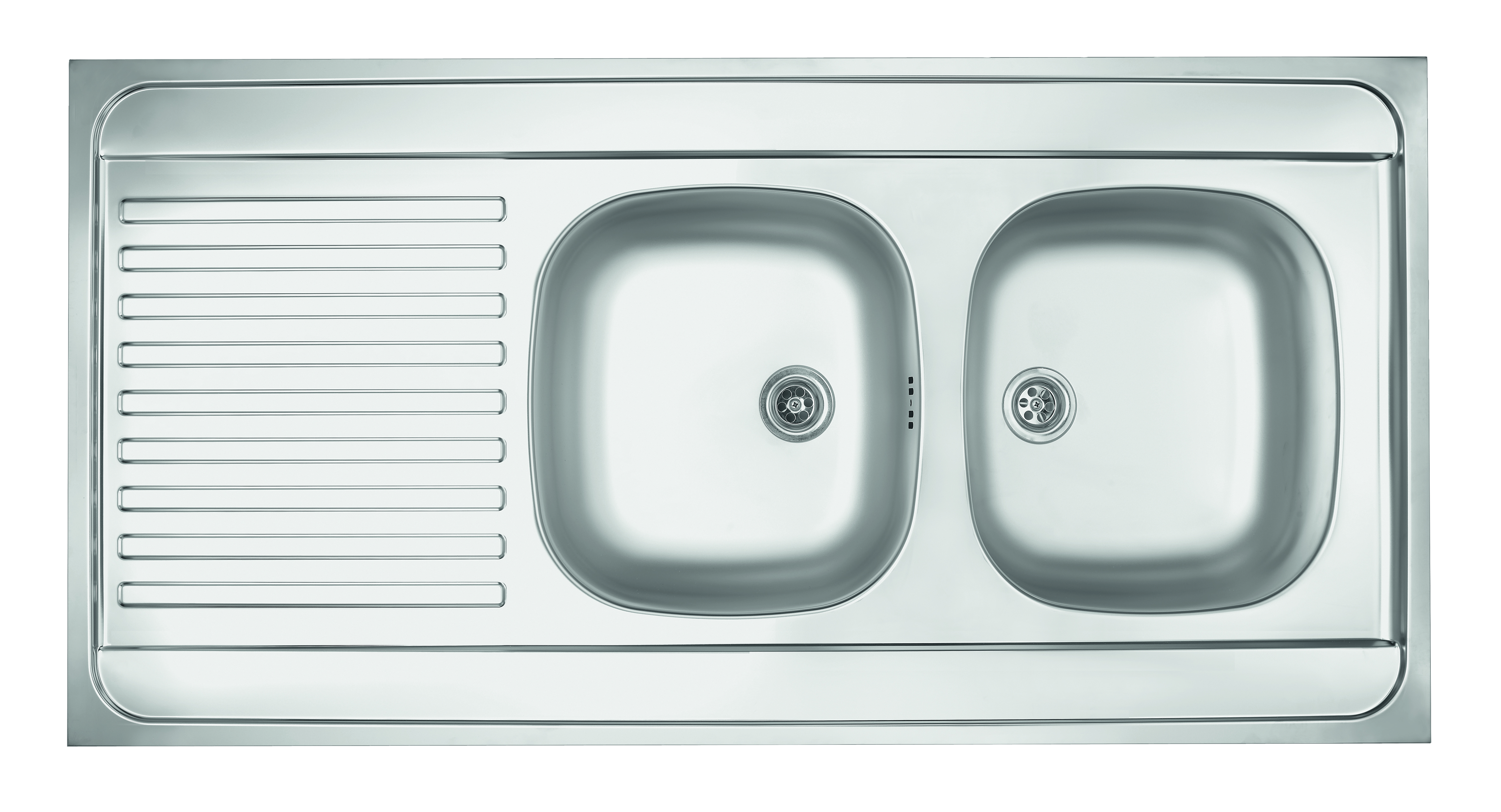 EVIER INOX 120X60 2C 18/10