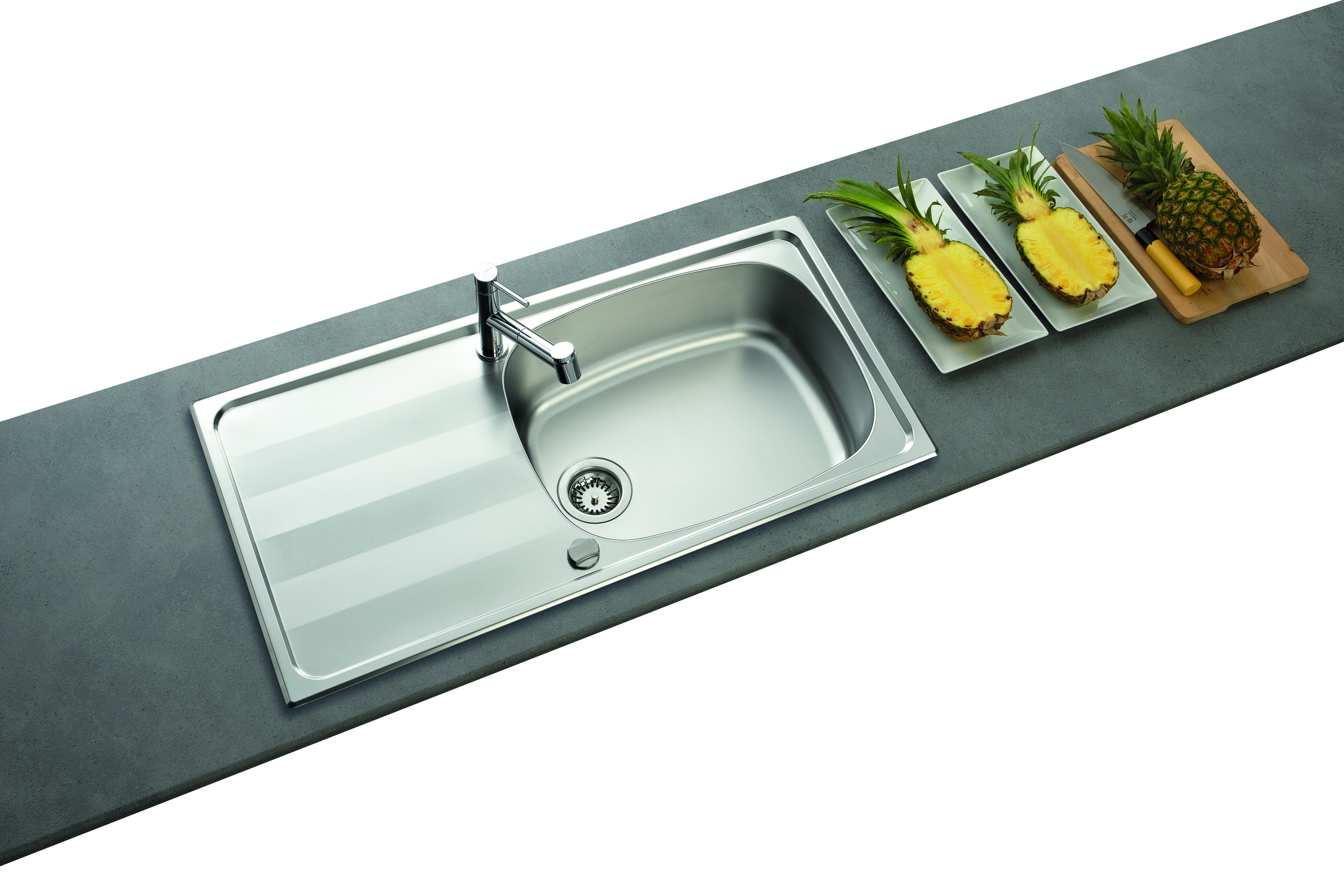 EVIER BOLOGNA-1 Grand Bac Inox Lisse