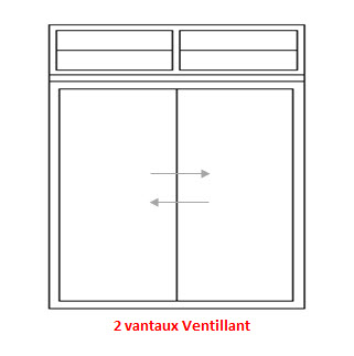 FENETRE COULISSANTE 2 VANTAUX GB BLANC