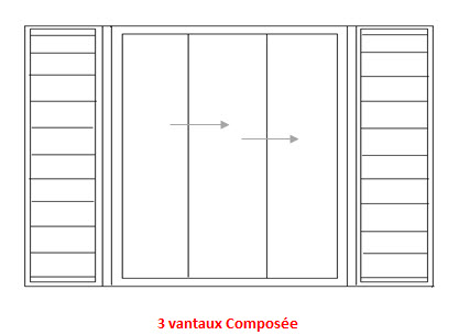 FENETRE COULISSANTE 3 VANTAUX GB BLANC