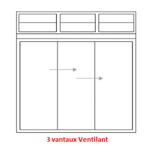 FENETRE COULISSANTE 3 VANTAUX GB BLANC