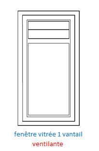FENETRE OUVRANTE PVC 1 VANTAIL INTERIEURE BLANC