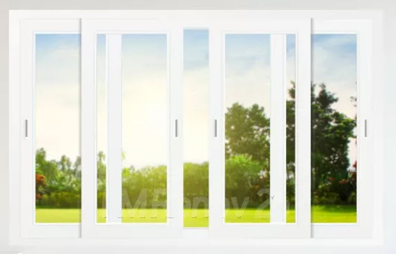 FENETRE COULISSANTE 4 VANTAUX GB BLANC