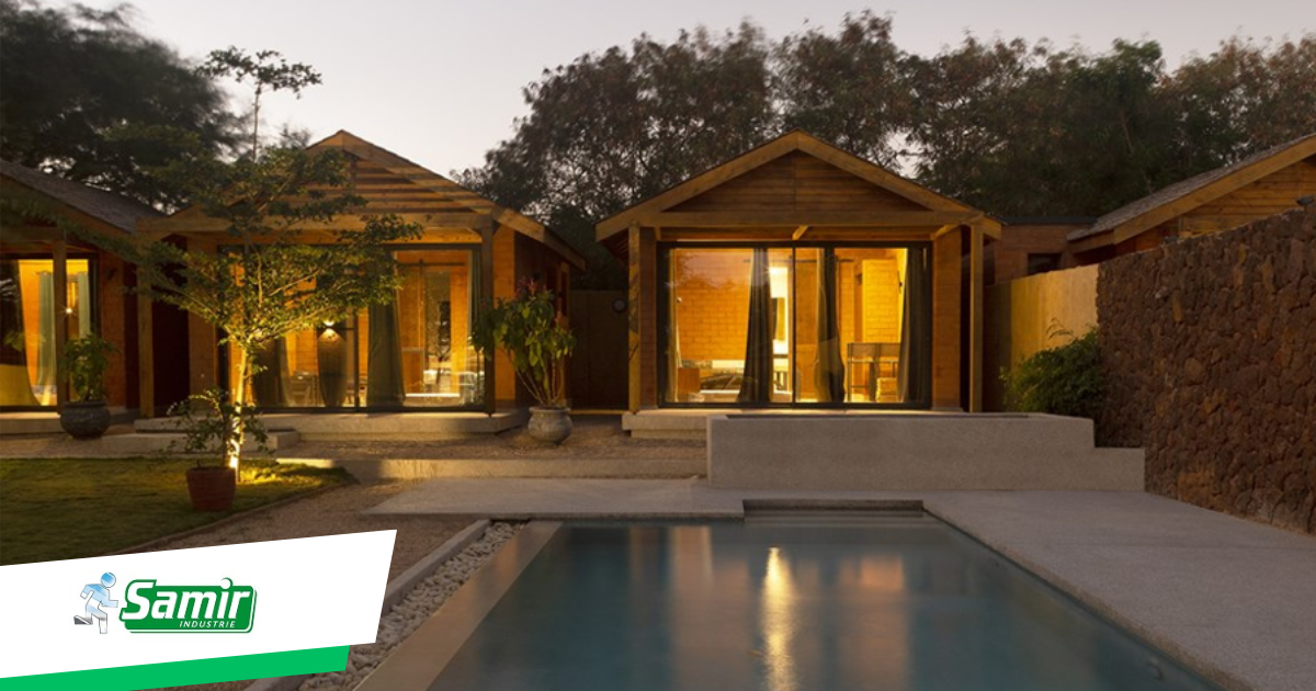 Village ecolodge au Sénégal: exemple d’application de produits TECHNAL - SAMIR Industrie Martinique