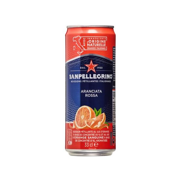 Boisson Pétillante SAN PELLEGRINO Aromatisée Aranciata Rossa Orange Sanguine