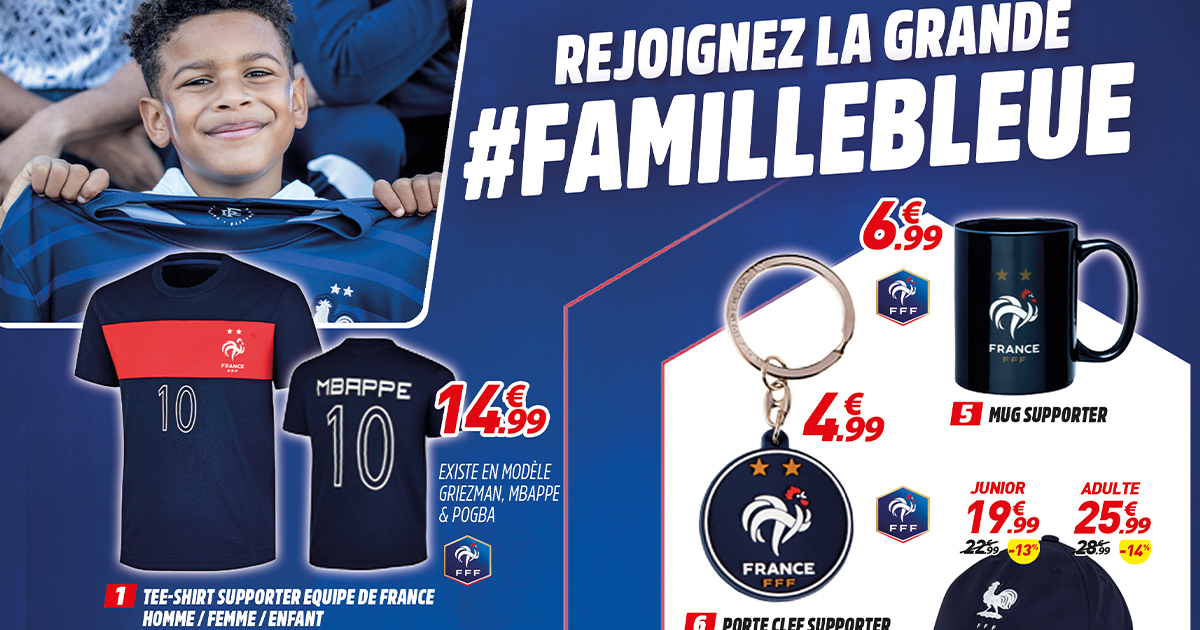 Porte-clefs Equipe de France bleu sur