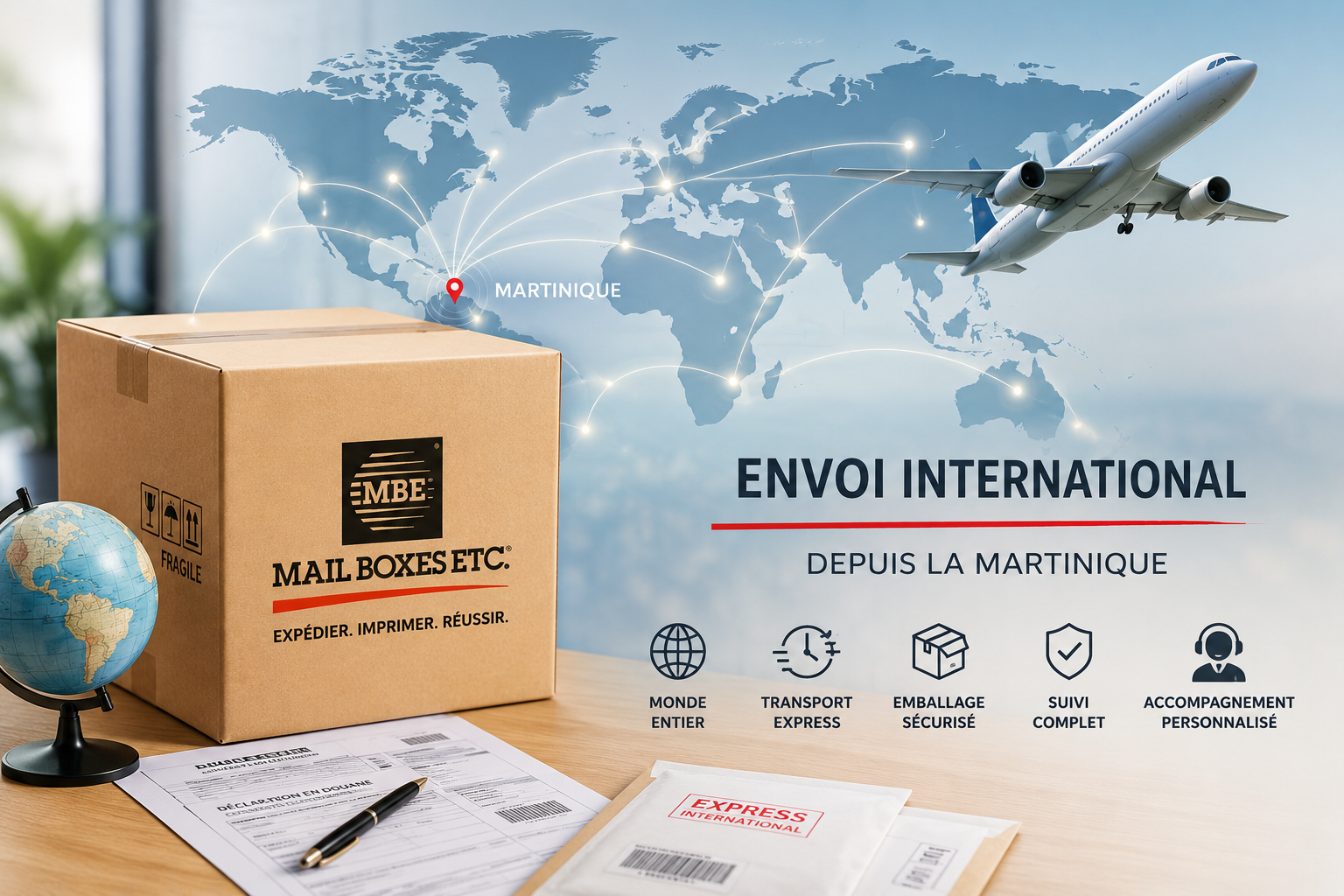 Envoi international de colis depuis la Martinique avec Mail Boxes Etc.
