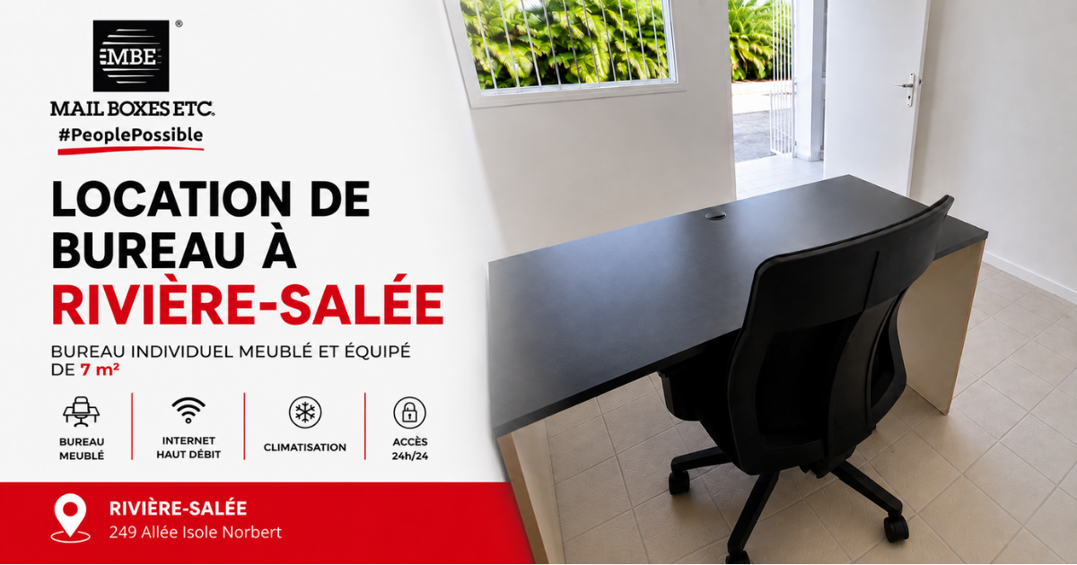 Location de bureau équipé de 7 m² à Rivière-Salée chez Mail Boxes Etc. Martinique