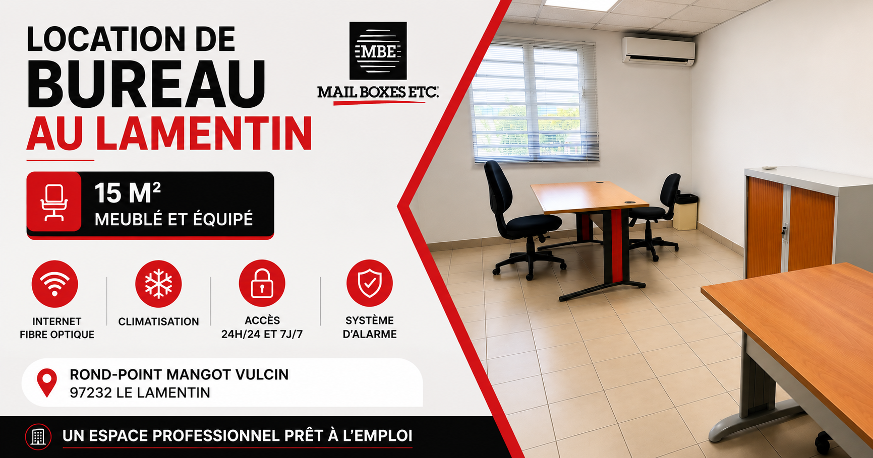 Location de bureau équipé au Lamentin chez Mail Boxes Etc. Martinique