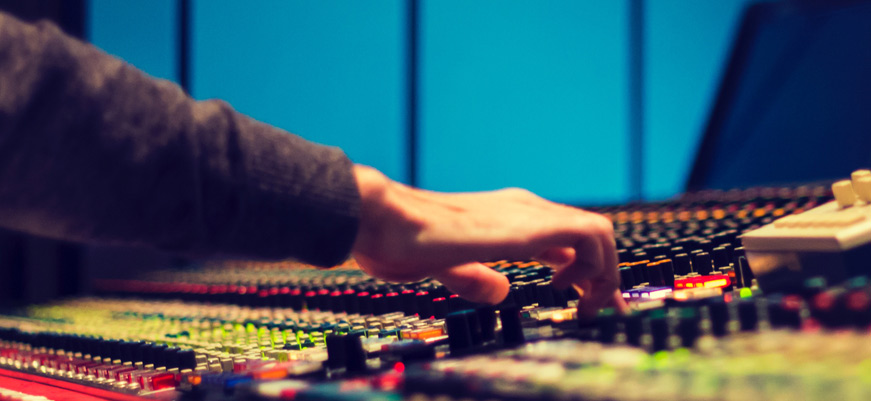 Audio Mixer Board in Studio