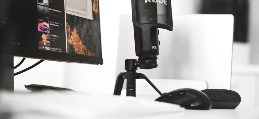Editing Computer with Microphone