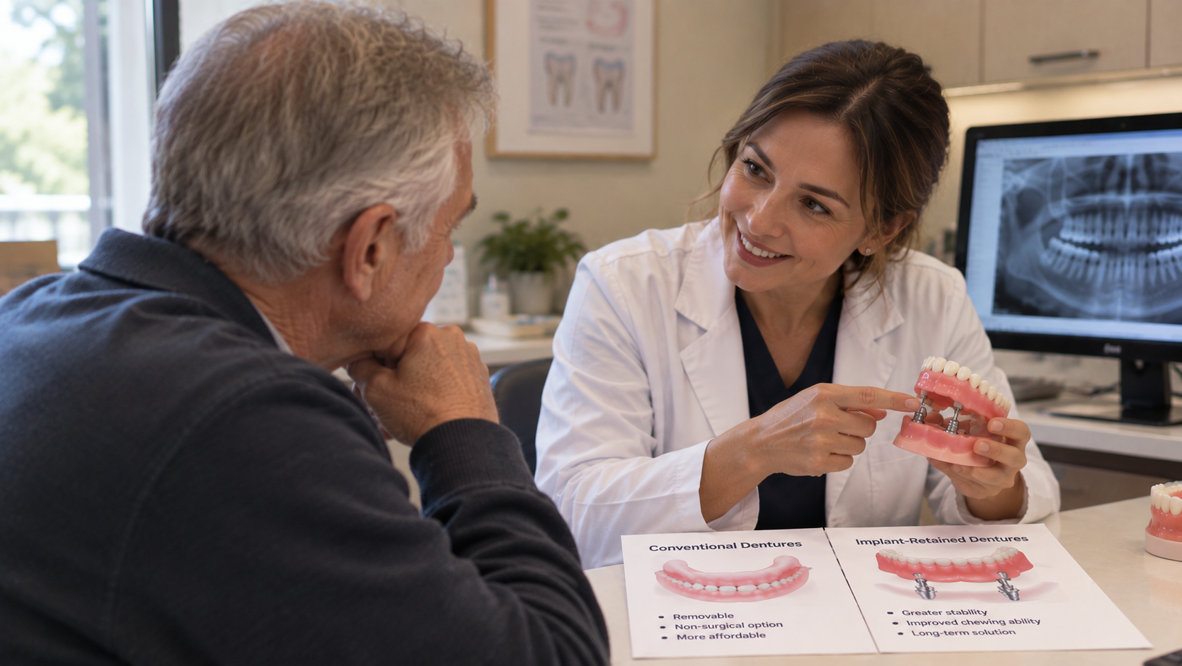 How to Choose Between Conventional and Implant-Retained Dentures