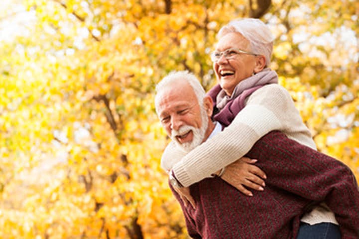 happy old couple