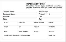 where to get free tux measurements