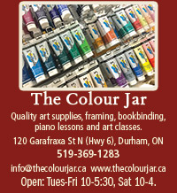 The Colour Jar ad for art supplies, framing and bookbinding.