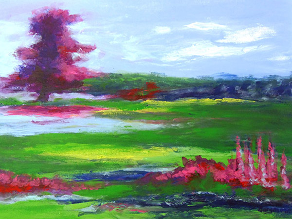Colourful landscape painting.
