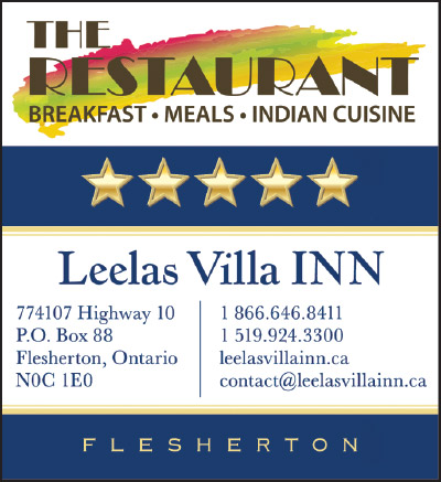 Leelas Villa Inn in Flesherton ad.