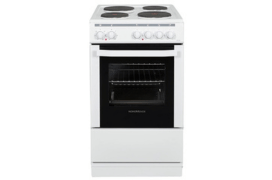 Freestanding 50cm Single Cavity Electric Static Cooker with Solid Plates White