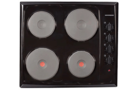 60cm 4 x Zone Solid Plate Electric Hob Black