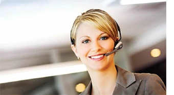 female customer service representative answering a call