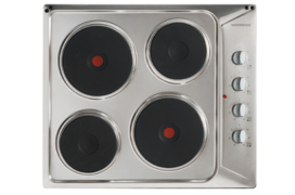 60cm 4 x Zone Solid Plate Electric Hob Stainless Steel