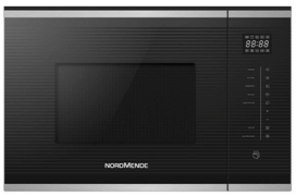 25L Built In Microwave + Grill Stainless Steel + Black Glass