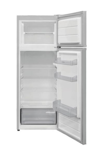 54cm Freestanding 144cm Top Mount Low Frost Fridge Freezer Silver